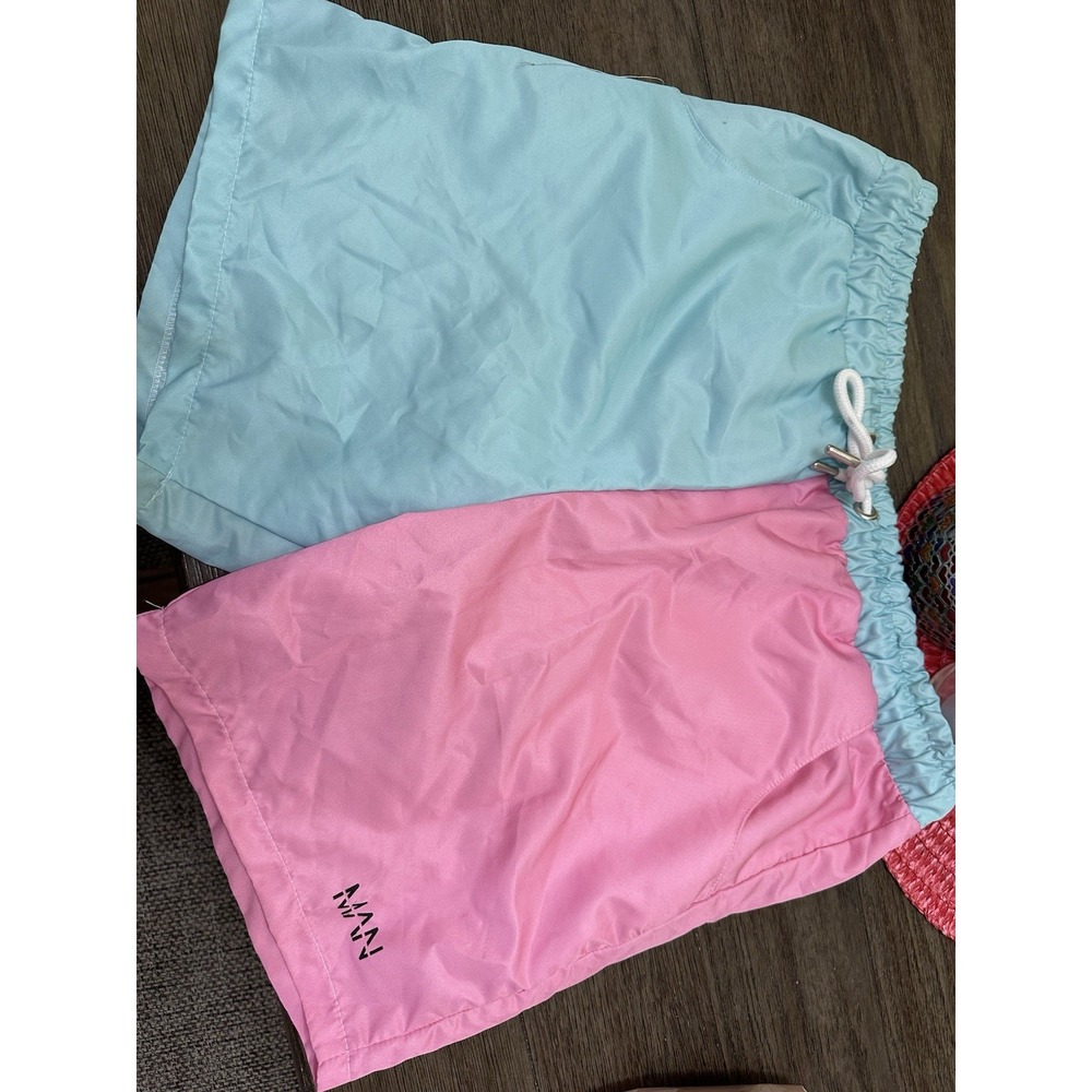 BoohooMAN Swim Shorts Blue/Pink‎
